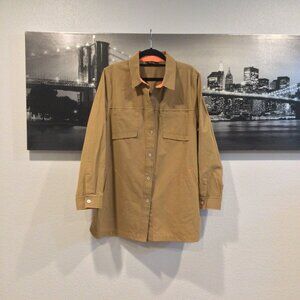 Woman Brown Shirt Jacket Sz M Lightweight